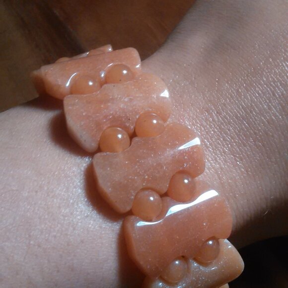 Red Aventurine Fancy Shape Stretch Bracelet - Picture 13 of 13